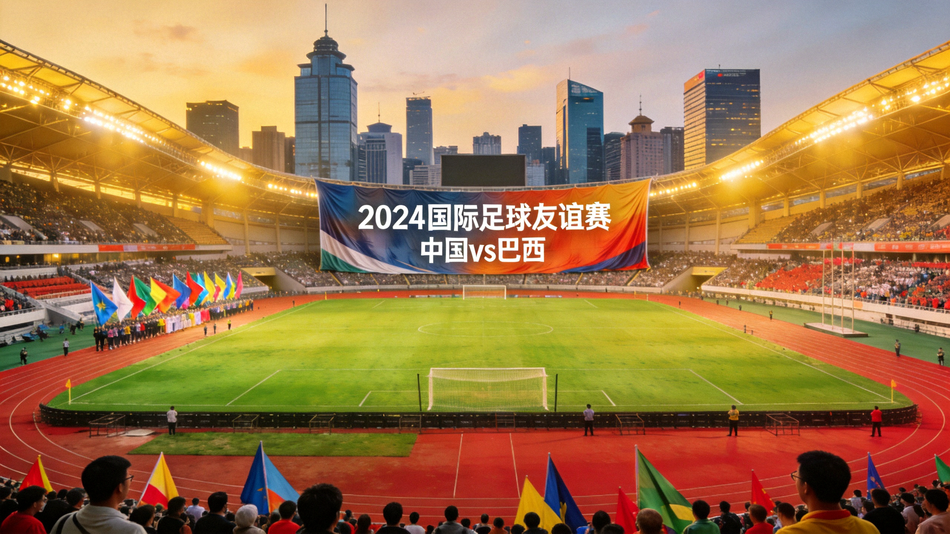 足球比赛体育场全景横幅背景图